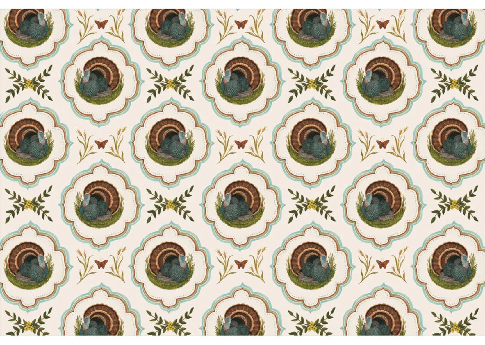 Hester & Cook Heritage Turkey Meadow Paper Placemat