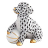 Herend Decorative Dog with Ball - Black