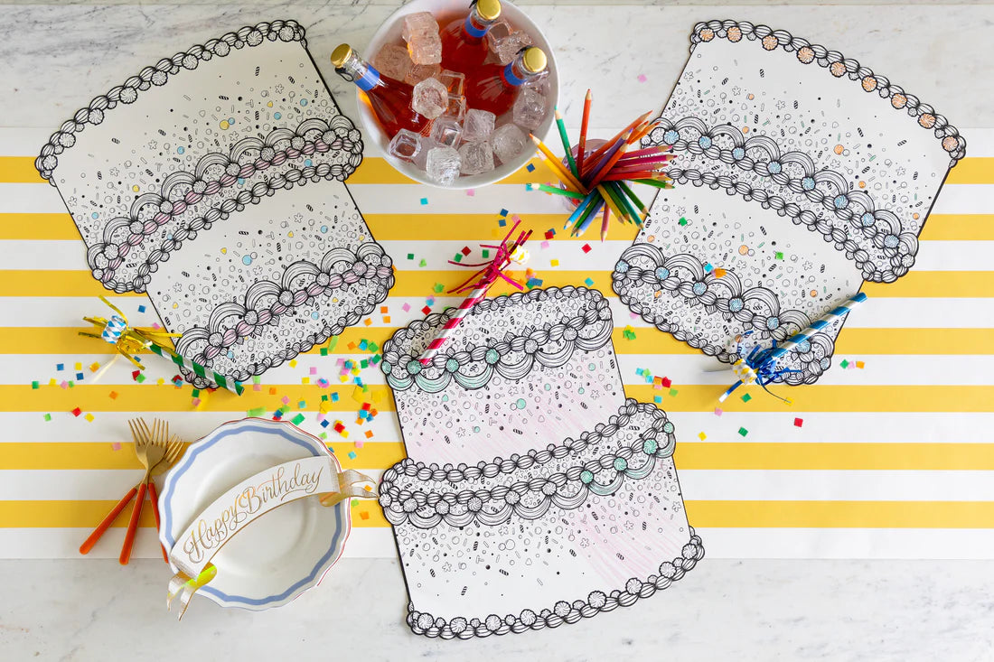 Hester & Cook Die-Cut Coloring Birthday Cake Placemat