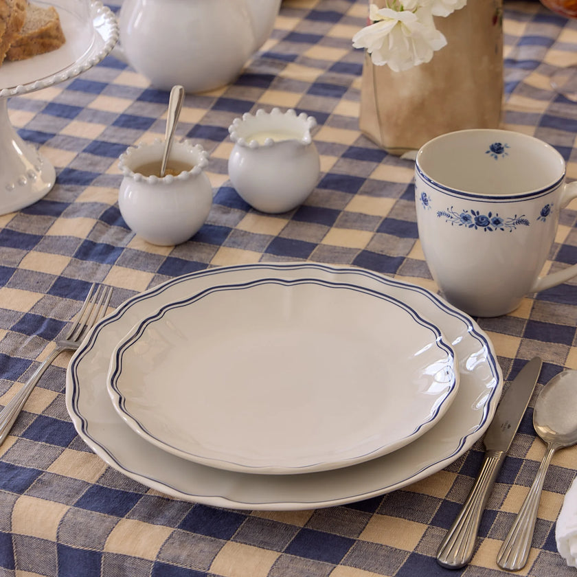 Costa Nova Vila Salad Plate - White/Blue Edge