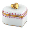 Herend Decorative Double Heart Box - Raspberry