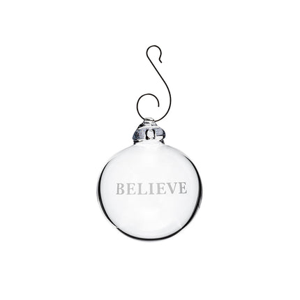 Simon Pearce Round “Believe” Ornament