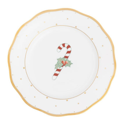 Herend Christmas Dessert Plate - Candy Cane
