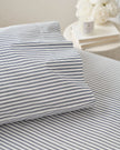 Petite Plume Luxe Premium Cotton Bed Sheets - Navy French Ticking