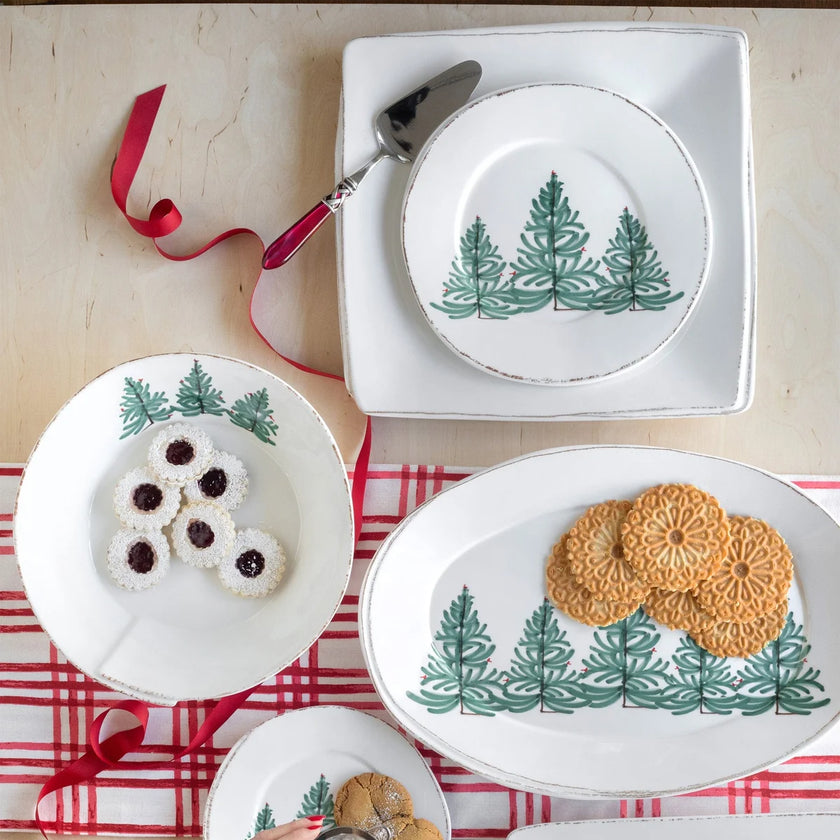 Vietri Lastra Holiday Large Shallow Serving Bowl - Melamine