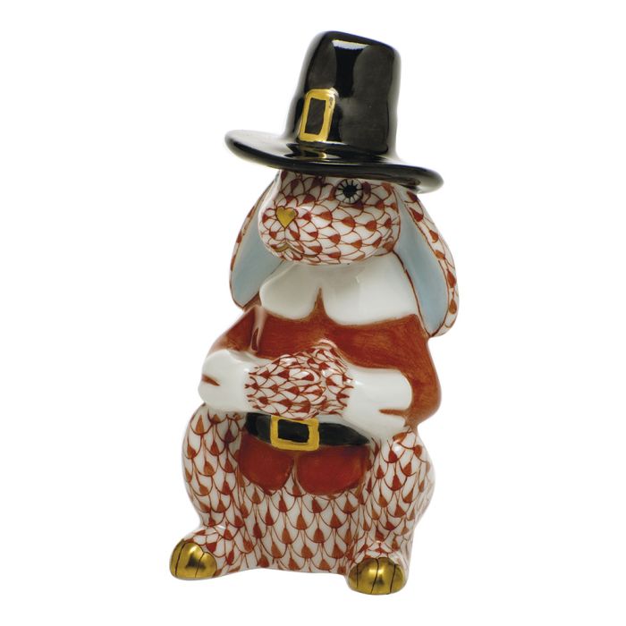 Herend Decorative Pilgrim Bunny - Rust