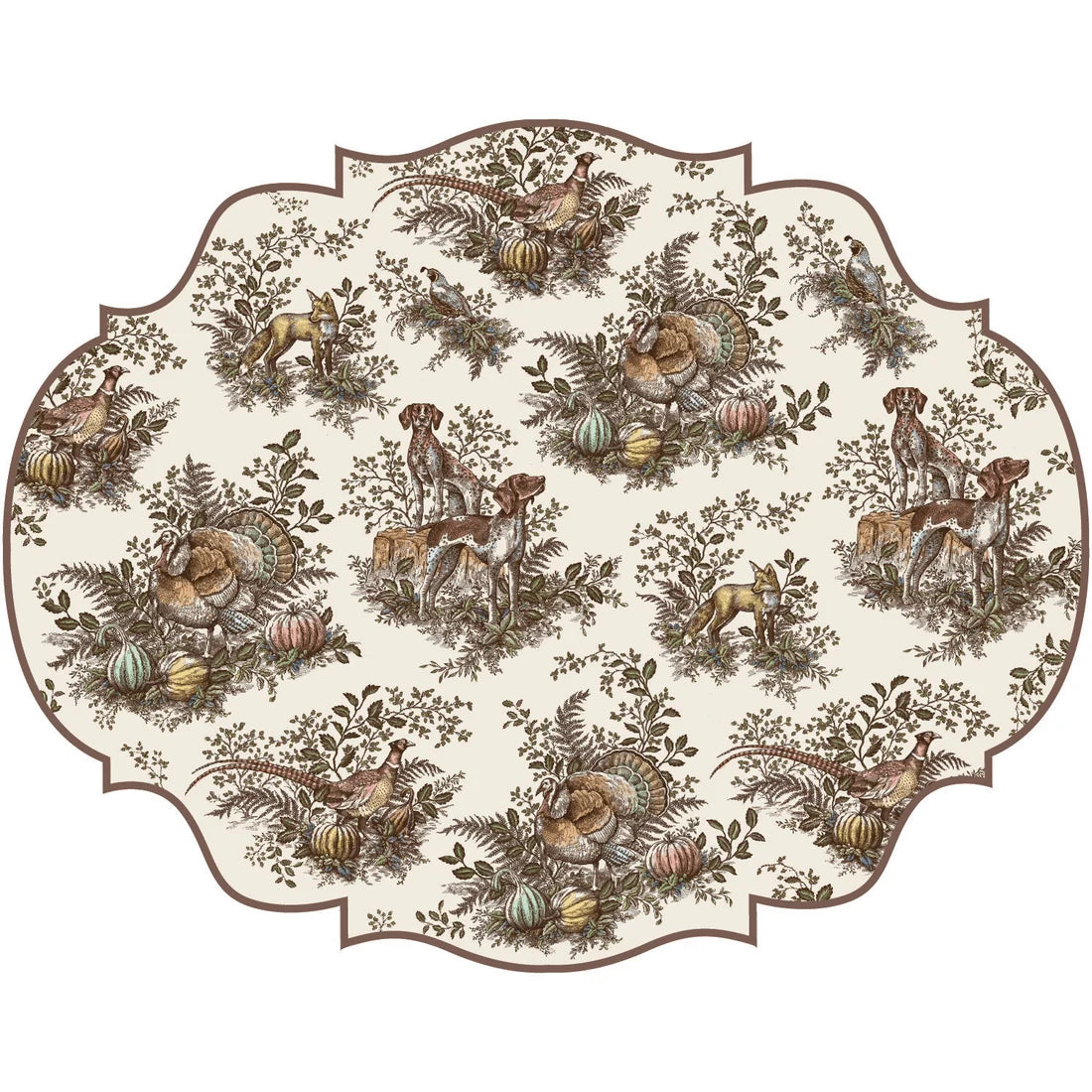 Hester & Cook Die-Cut Harvest Toile Frame Placemat