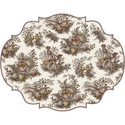 Hester & Cook Die-Cut Harvest Toile Frame Placemat