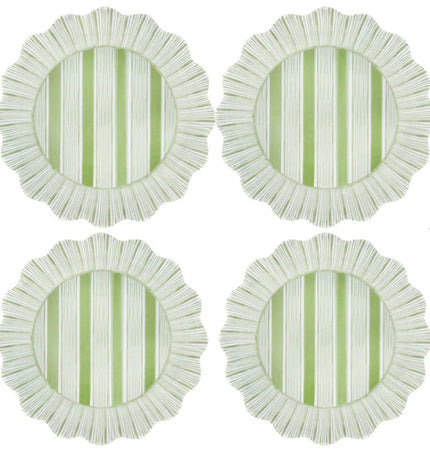 Juliska Cabana Stripe Seagrass Dinner Plate S/4 - Melamine