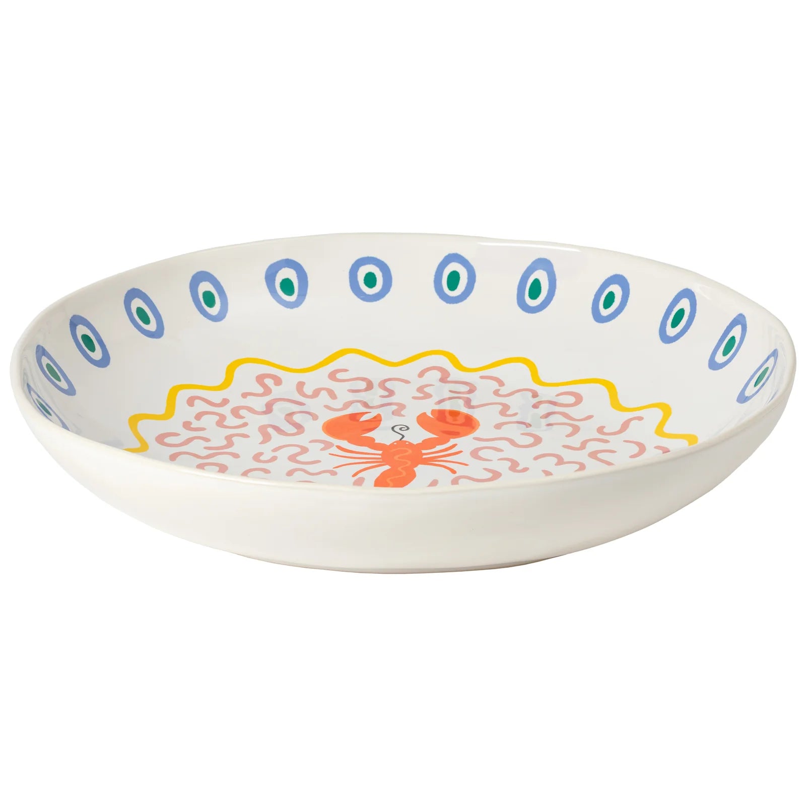 Costa Nova Summer Bliss Low Serving Bowl - Lobster
