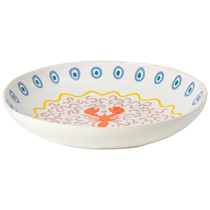 Costa Nova Summer Bliss Low Serving Bowl - Lobster