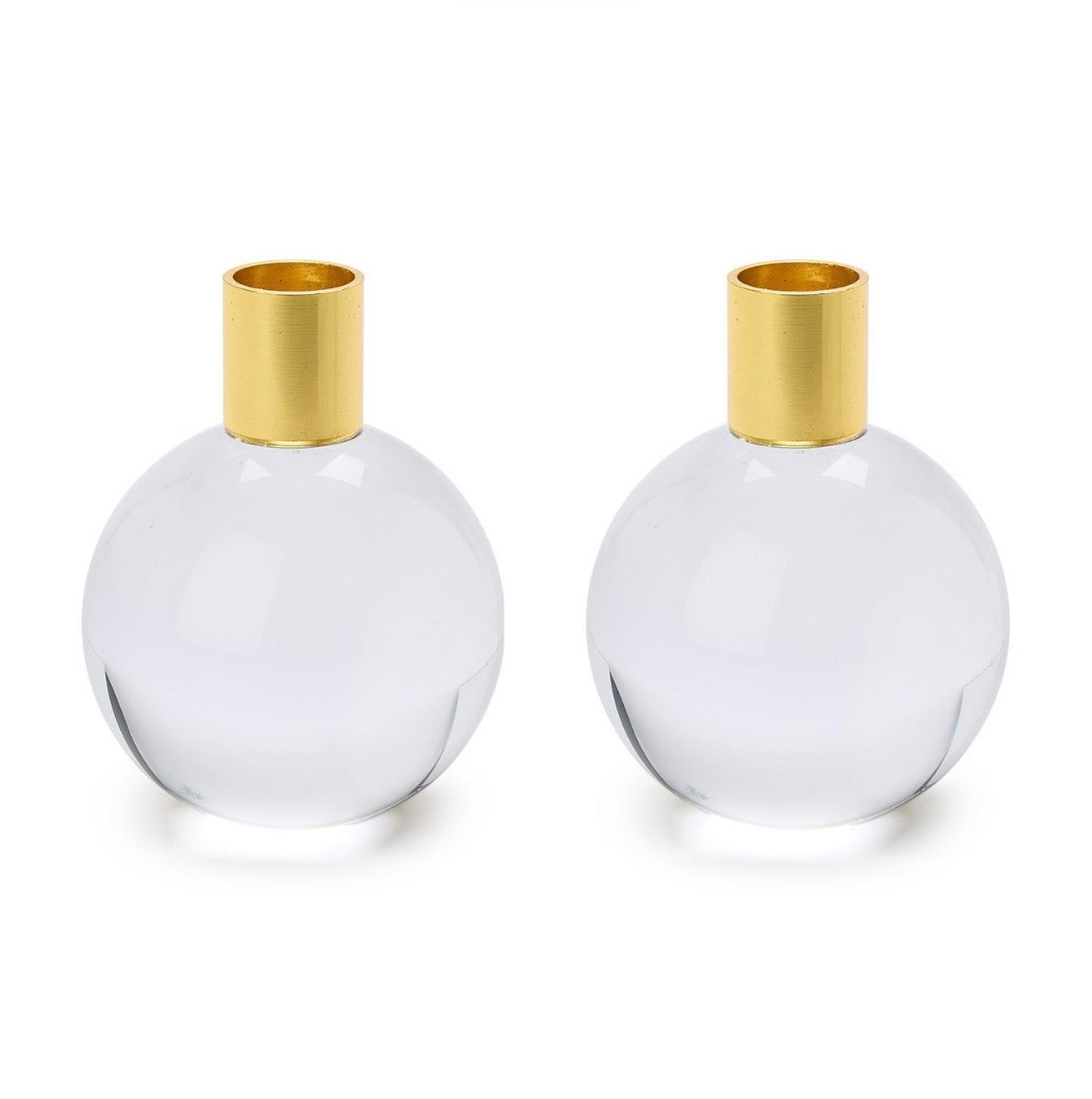 Two’s Company Color Pop Candleholders - Clear (S/2)