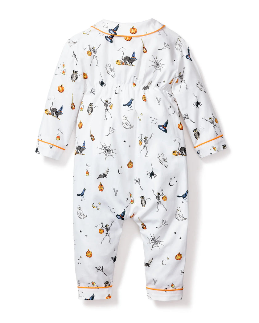 Petite Plume Baby Twill Cambridge Romper - Trick or Treat