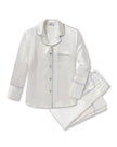 Petite Plume Washable Silk Pajama Set - White/Periwinkle