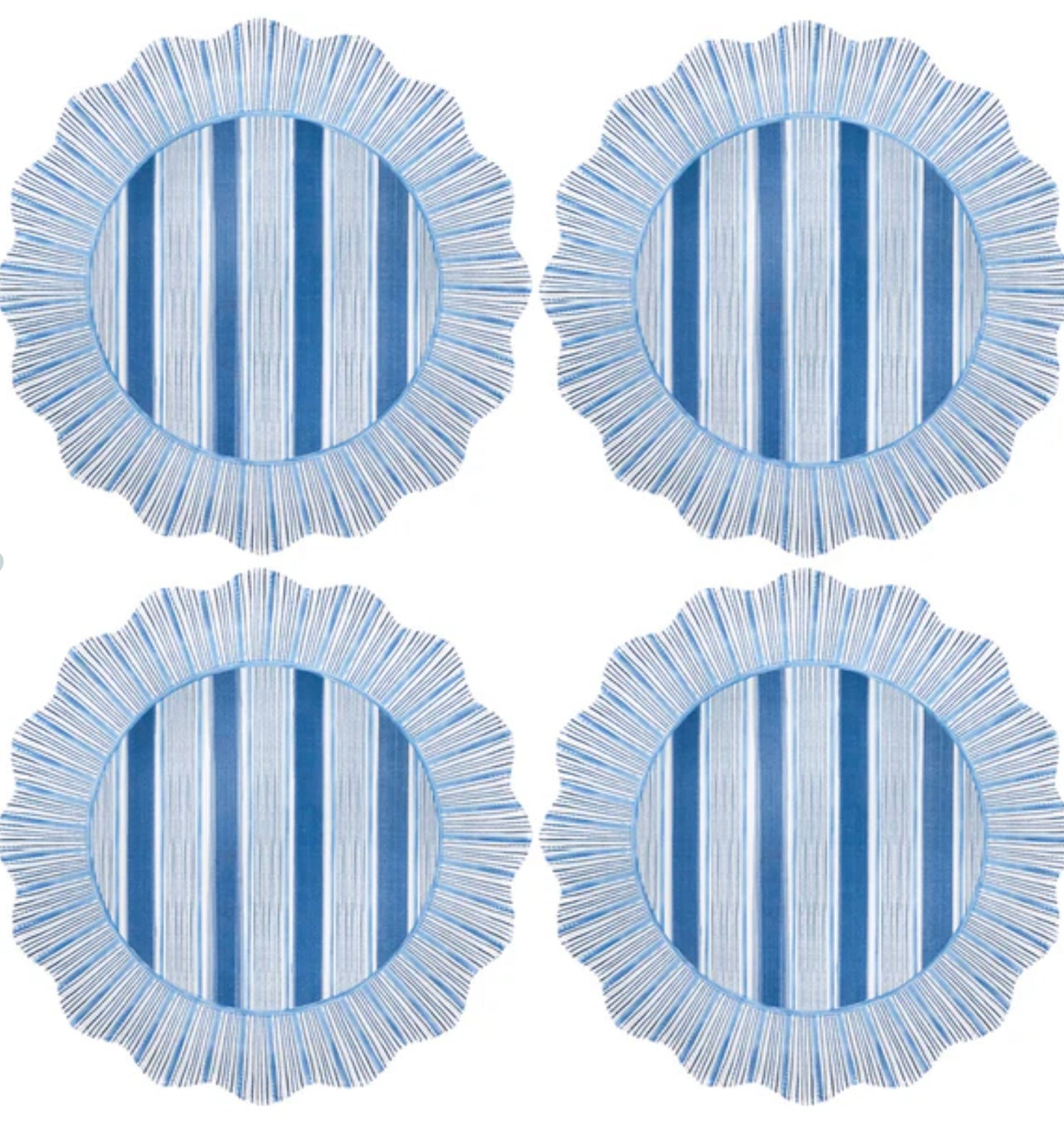 Juliska Cabana Stripe Ocean Dinner Plate S/4 - Melamine