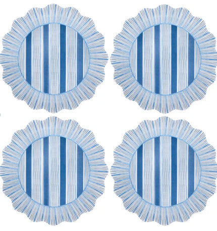 Juliska Cabana Stripe Ocean Dinner Plate S/4 - Melamine