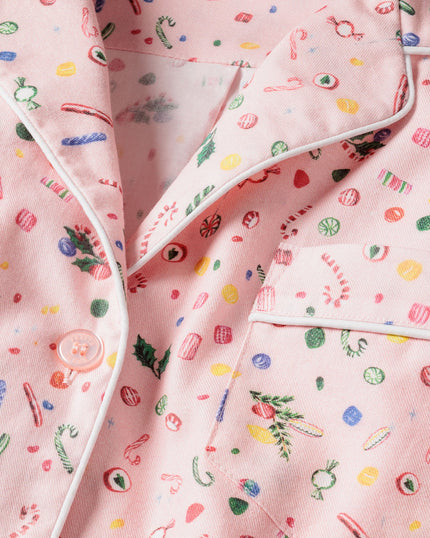 Petite Plume Women’s Long Twill Pajama Set - Vintage Sweets