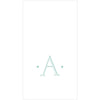 Caspari Antique Robin's Egg Single Initial Guest Towel Napkins - 24 Per Box