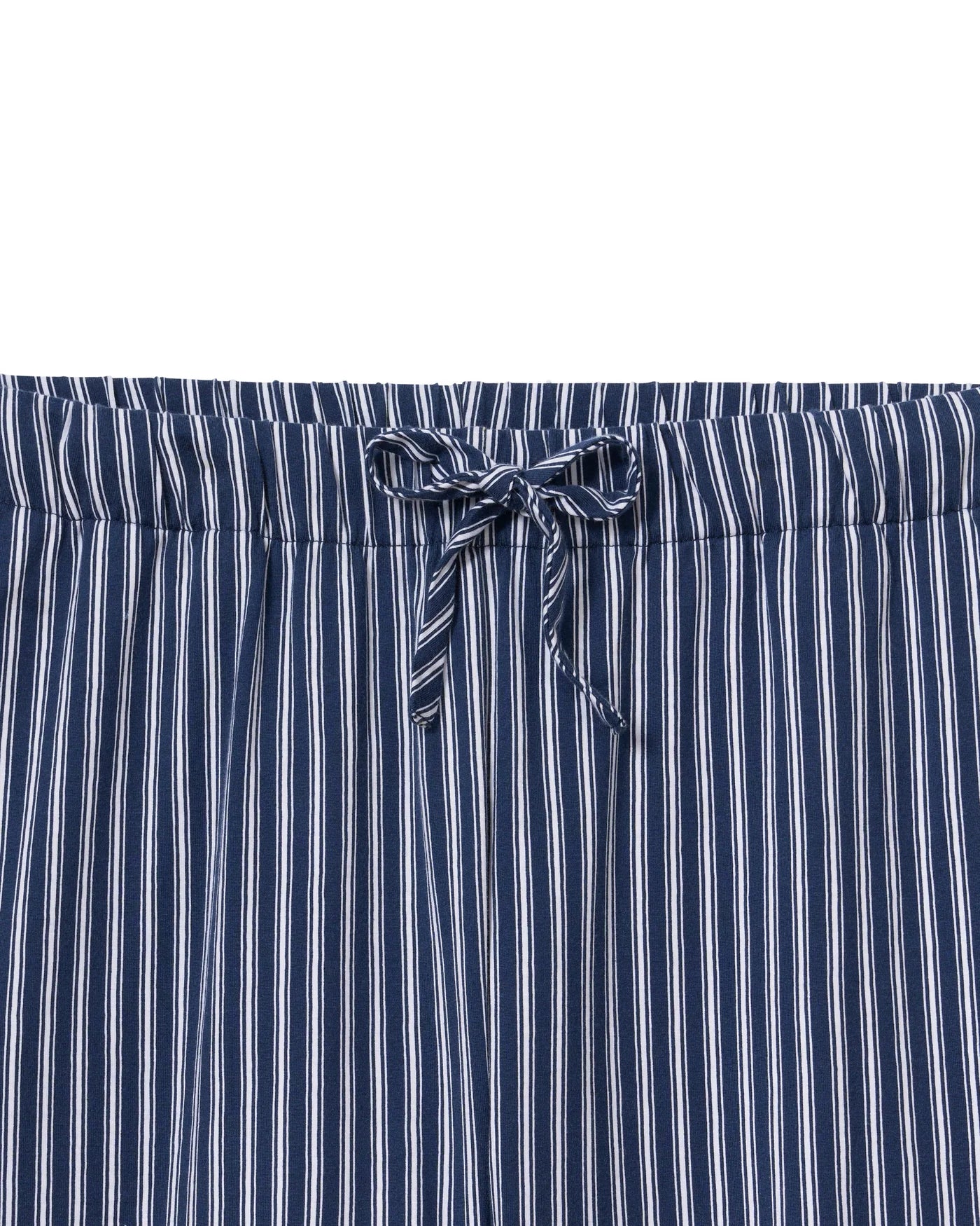 Petite Plume Olivia Wide Leg Pima Pajama Set - Admiral Navy Ticking