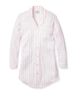 Petite Plume Women's Pima Nightshirt in Pink Stripe