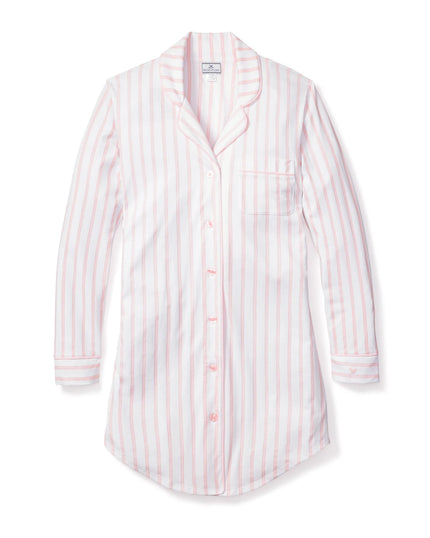 Petite Plume Women's Pima Nightshirt in Pink Stripe