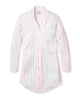 Petite Plume Women's Pima Nightshirt in Pink Stripe