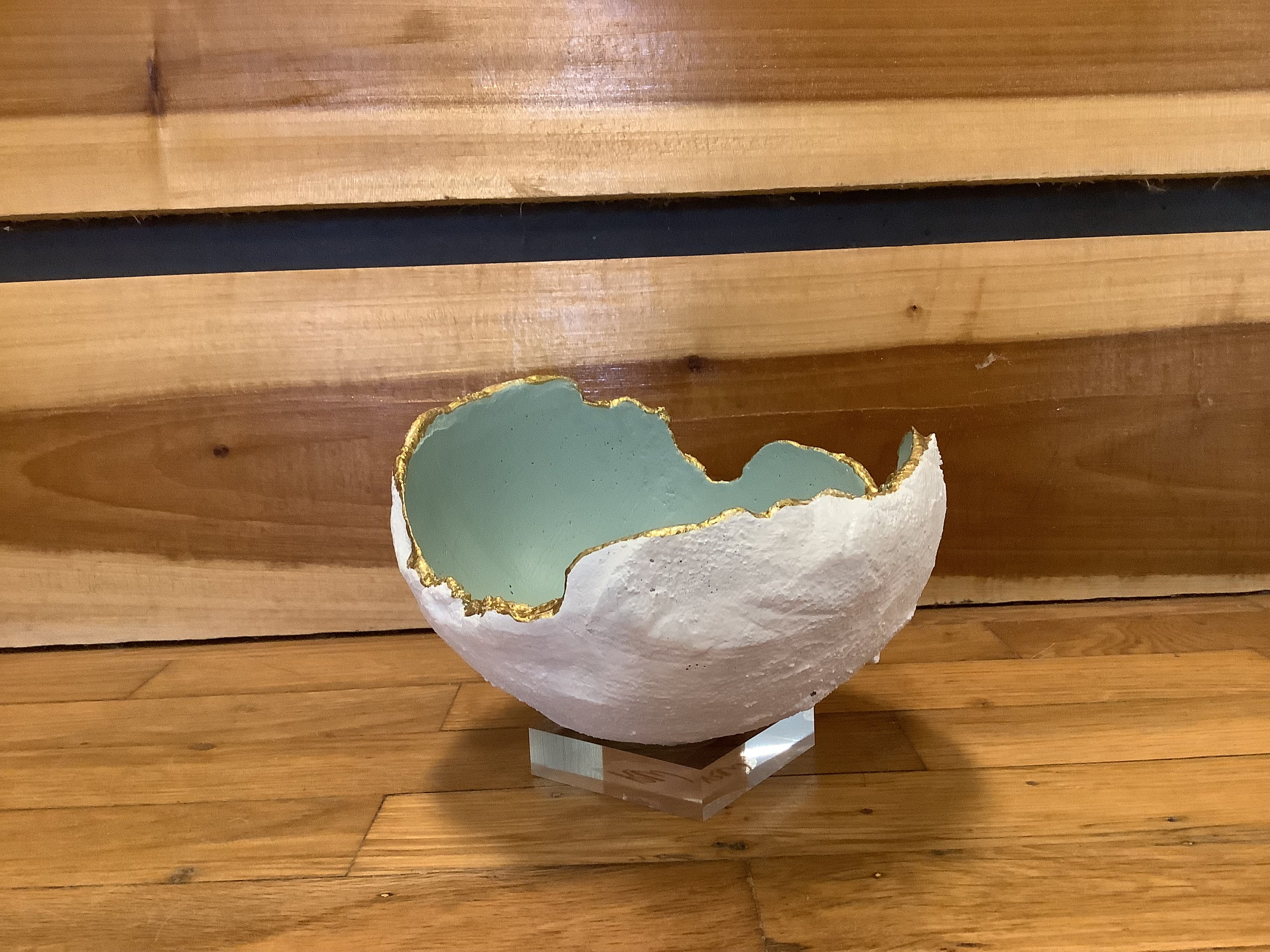 Bella Beton Concrete Bowl - Small White/Teal