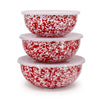 Crow Canyon Splatter Covered Multi Purpose Bowl Set - Red