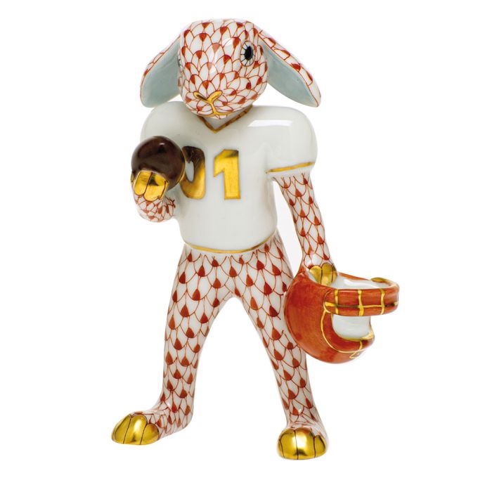 Herend Decorative Football Bunny - Rust