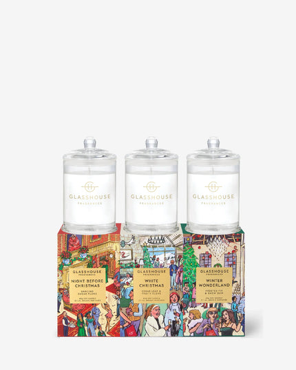 Glasshouse Holiday Mini Candle Trio