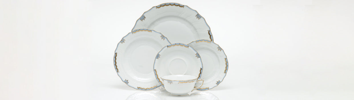 Herend Princess Victoria Service Plate - Light Blue