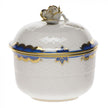 Herend Princess Victoria Covered Sugar with Rose- Blue
