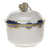 Herend Princess Victoria Covered Sugar with Rose- Blue