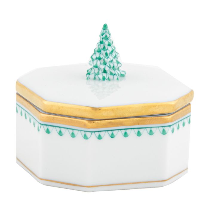 Herend Decorative Christmas Tree Box - Green