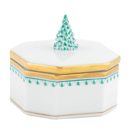 Herend Decorative Christmas Tree Box - Green