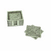 Caspari Rattan Coaster and Cocktail Napkin Holder - Green