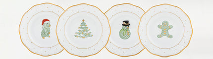 Herend Christmas Dessert Plate - French Horn