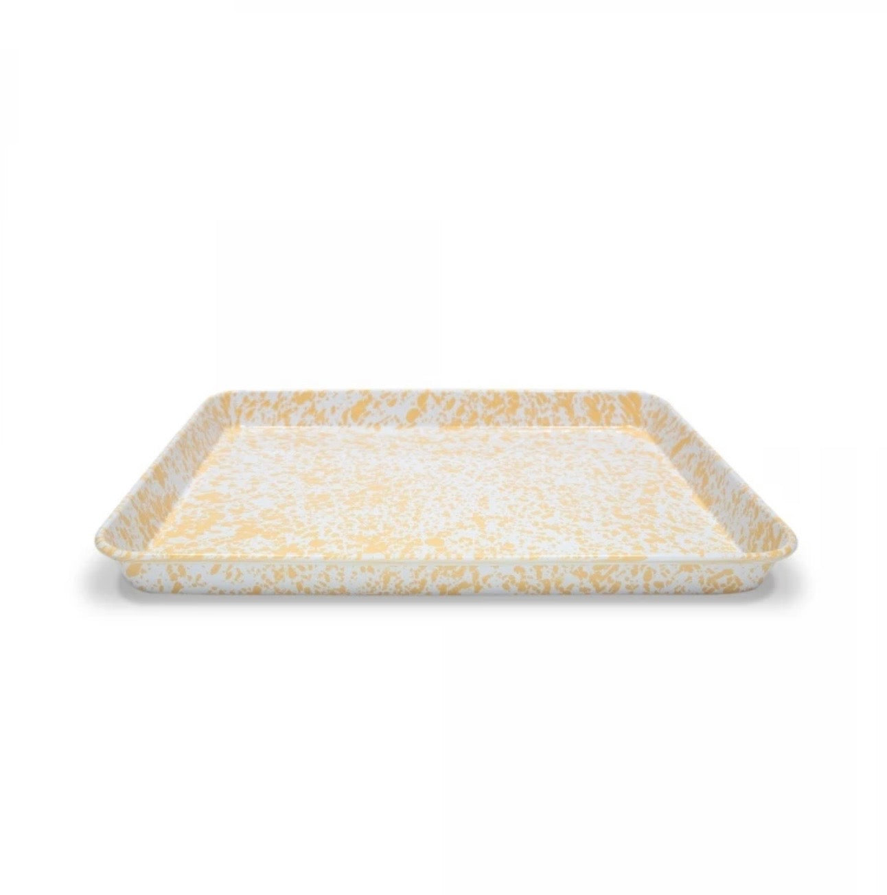 Crow Canyon Splatter Covered Large Rectangular Tray - Yellow