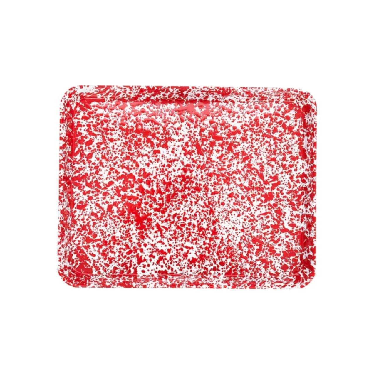 Crow Canyon Splatter Covered Large Rectangular Tray - Red