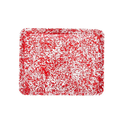 Crow Canyon Splatter Covered Large Rectangular Tray - Red