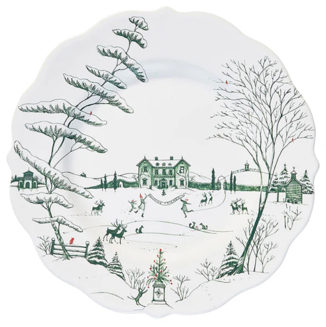 Juliska Country Estate Winter Frolic Dinner Plate - Evergreen