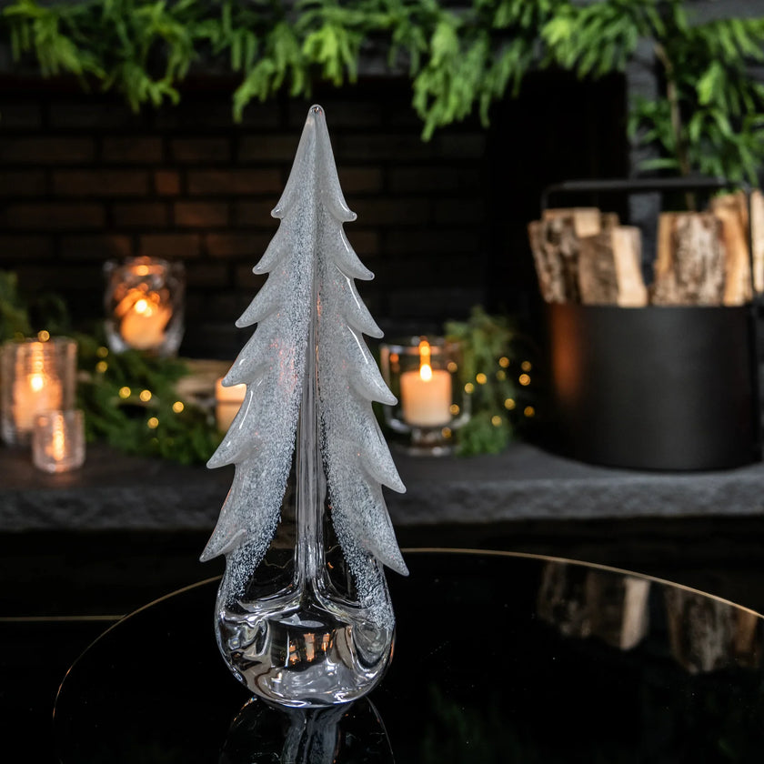 Simon Pearce Snowy Branches 12” Evergreen