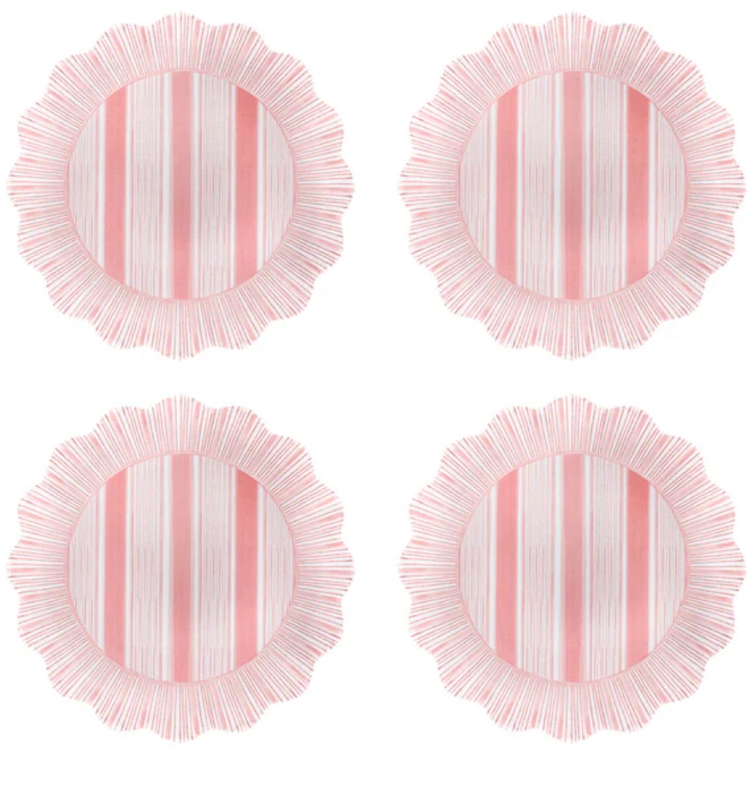 Juliska Cabana Coral Stripe Dessert/Salad Plate S/4 - Melamine