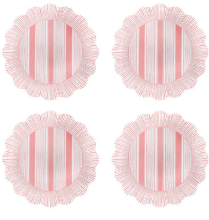 Juliska Cabana Coral Stripe Dessert/Salad Plate S/4 - Melamine
