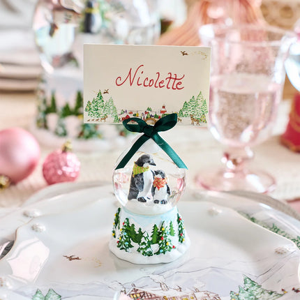 Juliska North Pole Penguin Snow Globe Place Card Holder