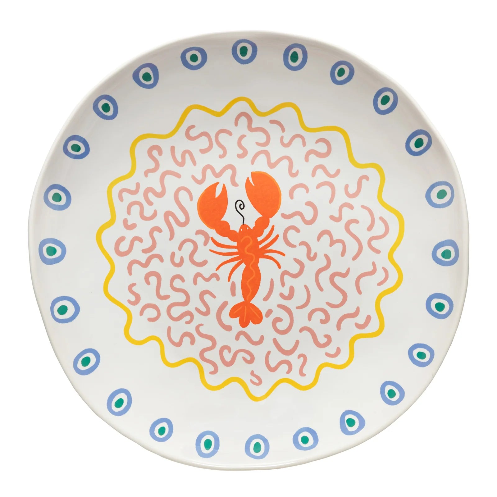 Costa Nova Summer Bliss Low Serving Bowl - Lobster