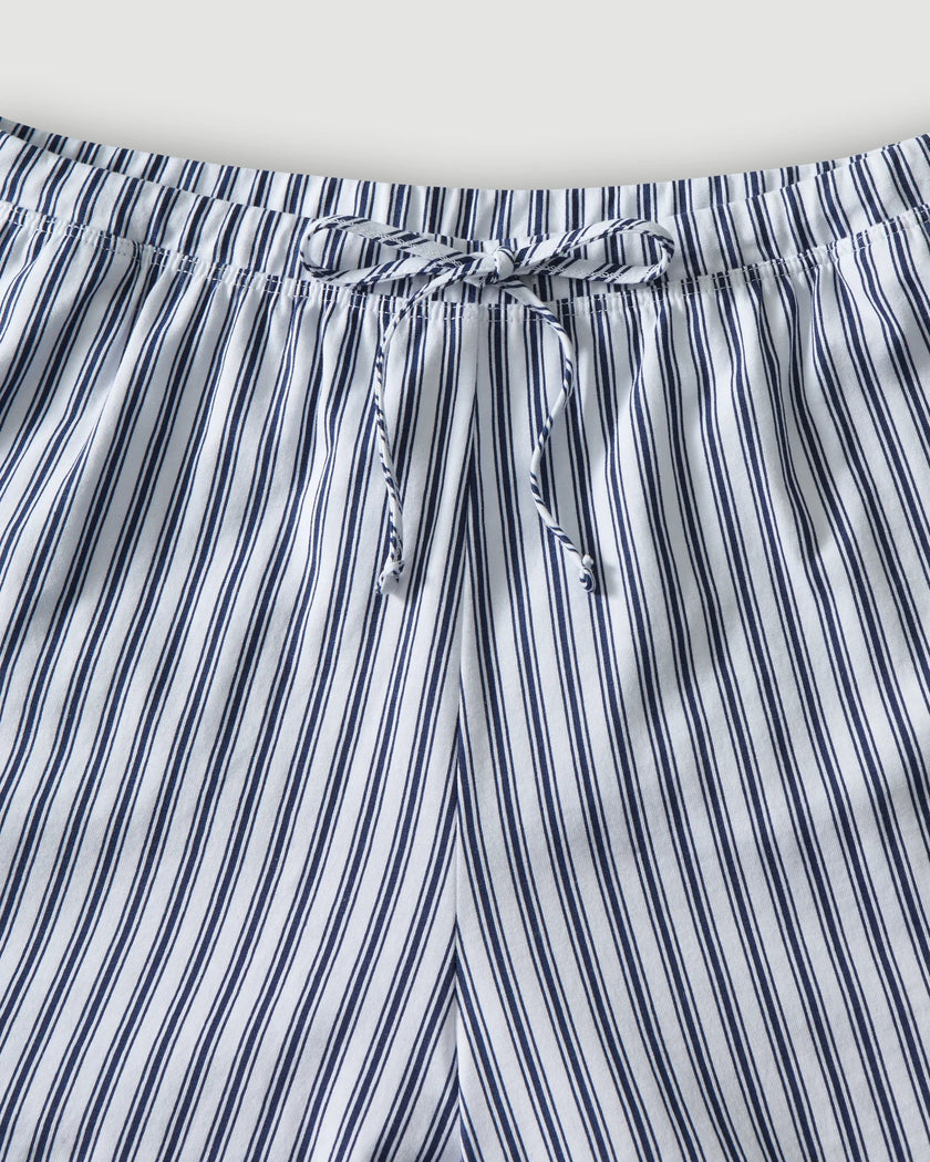 Petite Plume Olivia Short Set Pima Pajama Set - Navy French Ticking