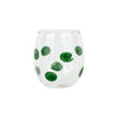 Vietri Drop Green Stemless Wine Glass