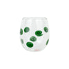 Vietri Drop Green Stemless Wine Glass