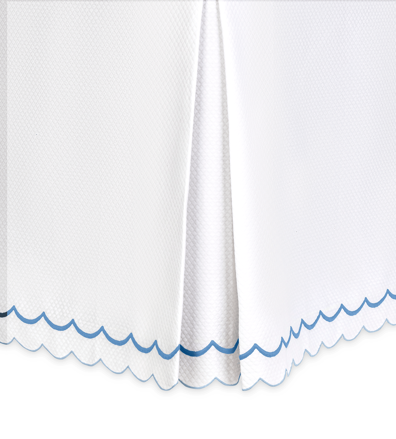Matouk India Pique 18” Bed Skirt - Azure